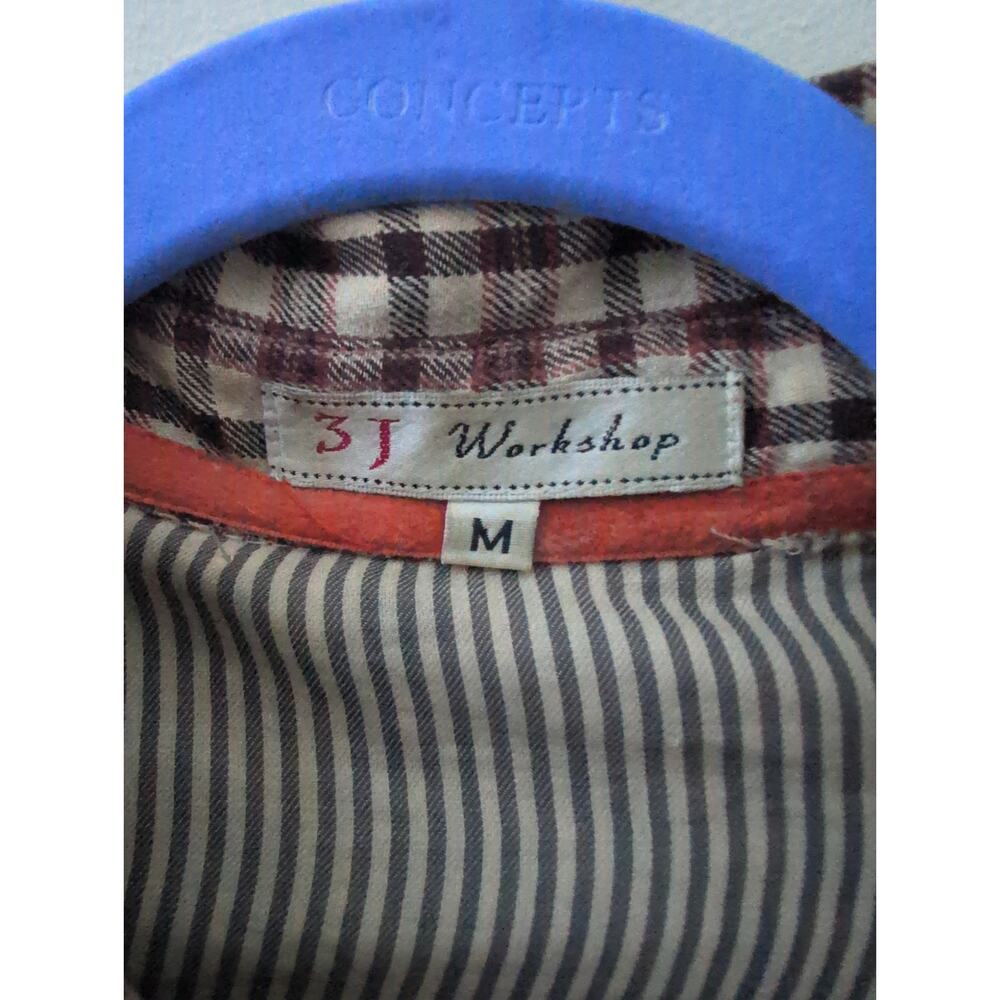 Johnny Was 3J Workshop Plaid Peplum Flannel Tunic Medium Embroidered Boho - Picture 3 of 7